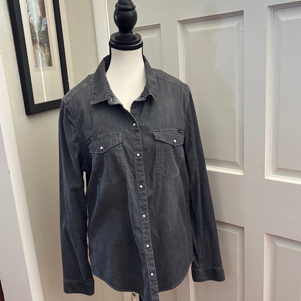 Calvin Klein Jeans Gray Button Down Shirt